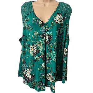NWT Daniel Rainn Floral Sleeveless Blouse 3X